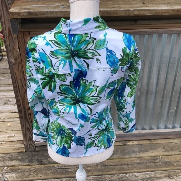 Coldwater Creek‎ Snap-up Water Color Print Jacket - Picture 2 of 12